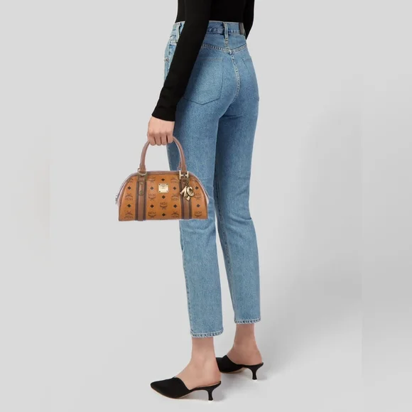 MCM Visetos Bowling Bag Brown - Picture 6 of 15